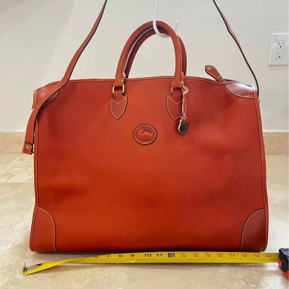 Dooney & Bourke Cognac Pebbled Leather Travel Tote